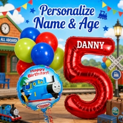 Thomas The Train PERSONALIZED Name & Age Balloon Bouquet